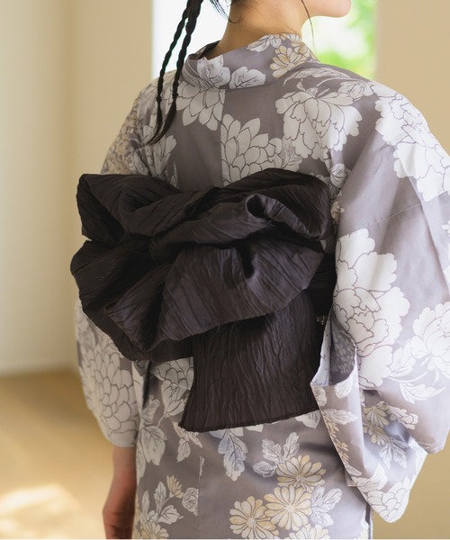 Rebloom（リブルーム Rebloom Reb loom）の「【1人で着られる浴衣4点セット】浴衣・兵児帯・腰紐2本《夏花浴衣》（浴衣・レディース・ブルー系1/ブルー系2/グレー系/ネイビー系/ブルー系3/ブラック系/ホワイト系1/ホワイト系2・FREE）」の14枚目の写真