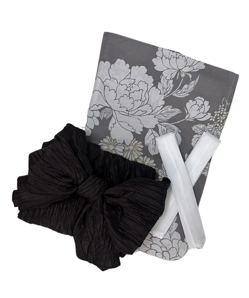 Rebloom（リブルーム Rebloom Reb loom）の「【1人で着られる浴衣4点セット】浴衣・兵児帯・腰紐2本《夏花浴衣》（浴衣・レディース・ブルー系1/ブルー系2/グレー系/ネイビー系/ブルー系3/ブラック系/ホワイト系1/ホワイト系2・FREE）」の16枚目の写真