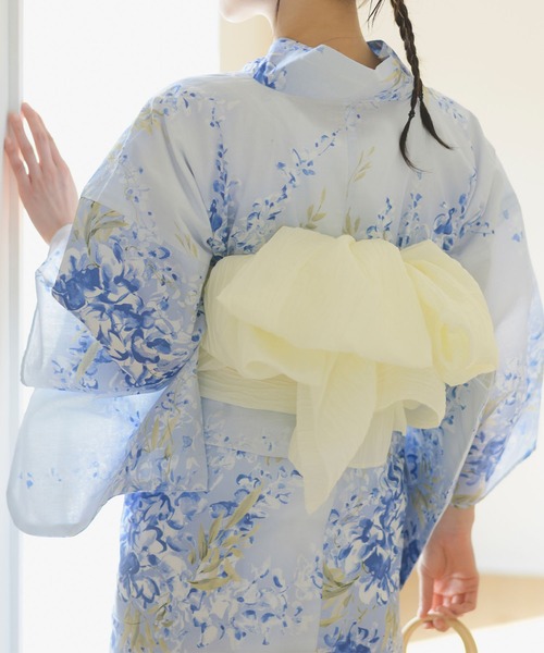 CELEN(セレン)の「【1人で着られる/兵児浴衣4点セット】浴衣・兵児帯・腰紐2本《涼夏浴衣》(浴衣・レディース・ブルー系1/ブルー系2/グレー系/ネイビー系/ブルー系3/ブラック系/ホワイト系1/ホワイト系2・FREE)」の14枚目の写真