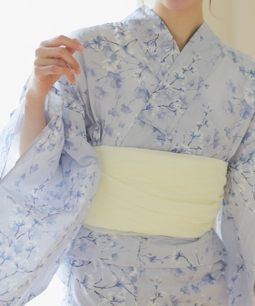 CELEN(セレン)の「【1人で着られる/兵児浴衣4点セット】浴衣・兵児帯・腰紐2本《涼夏浴衣》(浴衣・レディース・ブルー系1/ブルー系2/グレー系/ネイビー系/ブルー系3/ブラック系/ホワイト系1/ホワイト系2・FREE)」の15枚目の写真