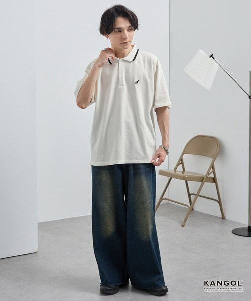 KANGOL/カンゴール 別注 ロゴワンポイント刺繍ライン オーバー