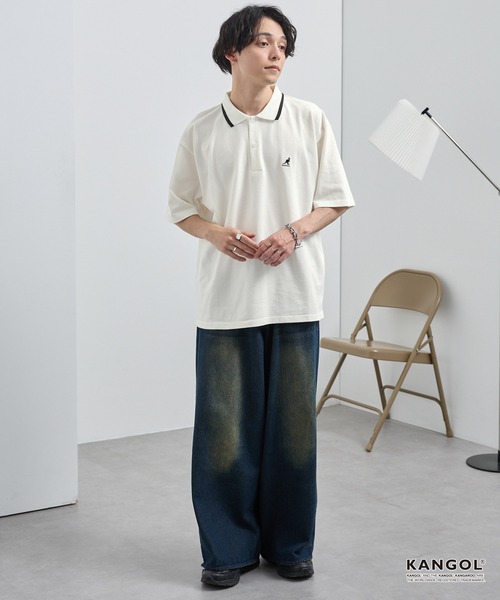 KANGOL/カンゴール 別注 ロゴワンポイント刺繍ライン オーバー