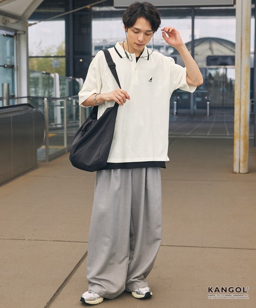 KANGOL/カンゴール 別注 ロゴワンポイント刺繍ライン オーバーサイズ KANGOL/カンゴール 別注 ロゴワンポイント刺繍ライン オーバーサイズ