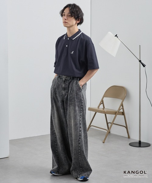 KANGOL/カンゴール 別注 ロゴワンポイント刺繍ライン オーバーサイズ