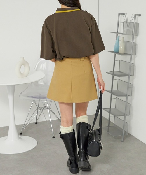 KANGOL（カンゴール）の「KANGOL/カンゴール 別注 ロゴワンポイント刺繍ライン オーバーサイズ 鹿の子ポロシャツ（ポロシャツ・メンズ・ブラック/チャコール/オフホワイト/ダークネイビー/アッシュブラウン・S/L/M）」の16枚目の写真