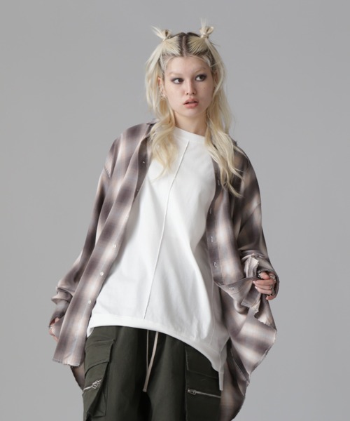 WHITELAND(ホワイトランド)の「WHITELAND/ホワイトランド/CHIFFON CHECK SHIRTS(シャツ/ブラウス・レディース・ピンク/ブルー/モスグリーン・F)」の6枚目の写真
