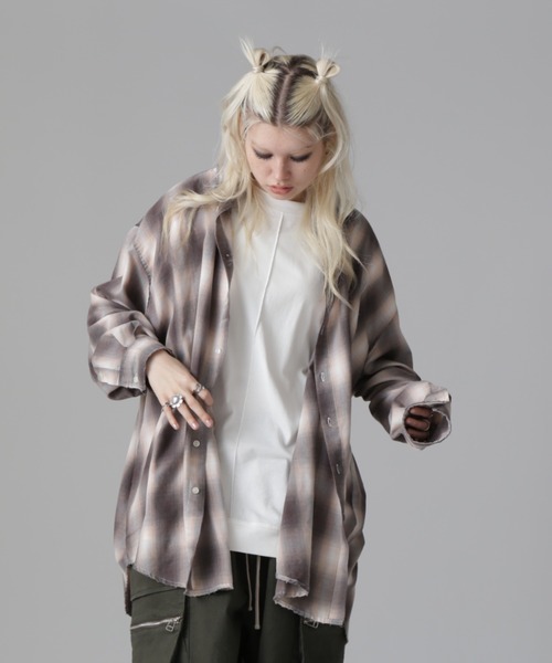 WHITELAND(ホワイトランド)の「WHITELAND/ホワイトランド/CHIFFON CHECK SHIRTS(シャツ/ブラウス・レディース・ピンク/ブルー/モスグリーン・F)」の8枚目の写真