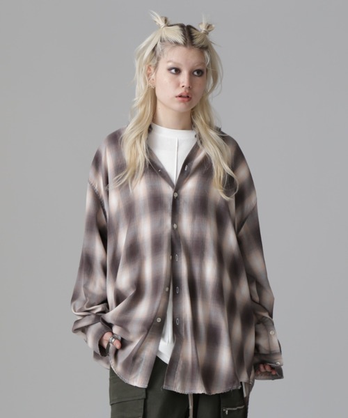 WHITELAND(ホワイトランド)の「WHITELAND/ホワイトランド/CHIFFON CHECK SHIRTS(シャツ/ブラウス・レディース・ピンク/ブルー/モスグリーン・F)」の10枚目の写真
