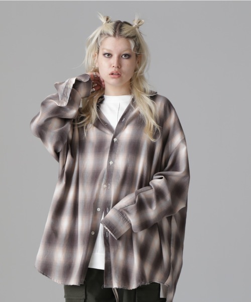 WHITELAND(ホワイトランド)の「WHITELAND/ホワイトランド/CHIFFON CHECK SHIRTS(シャツ/ブラウス・レディース・ピンク/ブルー/モスグリーン・F)」の11枚目の写真