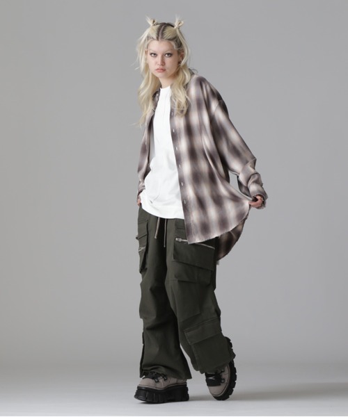 WHITELAND(ホワイトランド)の「WHITELAND/ホワイトランド/CHIFFON CHECK SHIRTS(シャツ/ブラウス・レディース・ピンク/ブルー/モスグリーン・F)」の12枚目の写真