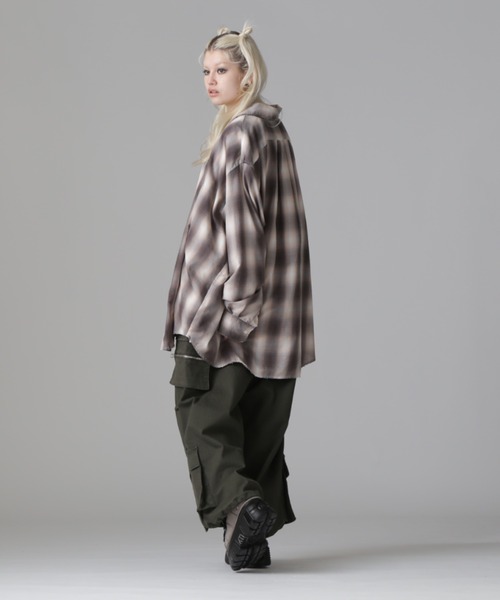 WHITELAND(ホワイトランド)の「WHITELAND/ホワイトランド/CHIFFON CHECK SHIRTS(シャツ/ブラウス・レディース・ピンク/ブルー/モスグリーン・F)」の13枚目の写真