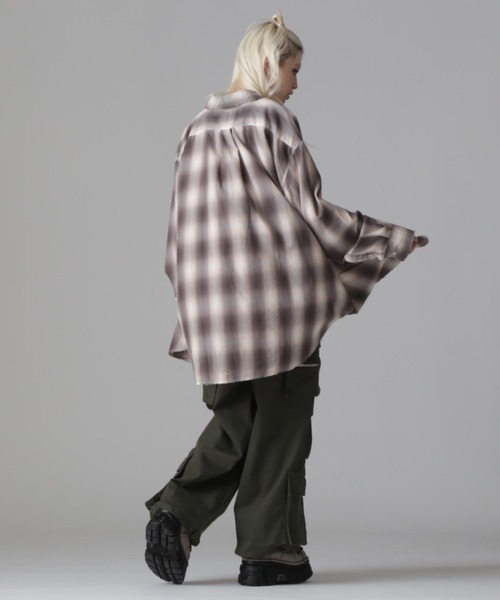 WHITELAND(ホワイトランド)の「WHITELAND/ホワイトランド/CHIFFON CHECK SHIRTS(シャツ/ブラウス・レディース・ピンク/ブルー/モスグリーン・F)」の14枚目の写真