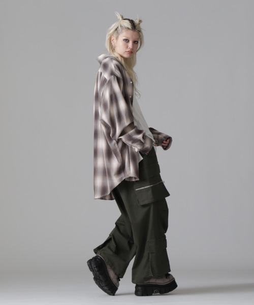 WHITELAND(ホワイトランド)の「WHITELAND/ホワイトランド/CHIFFON CHECK SHIRTS(シャツ/ブラウス・レディース・ピンク/ブルー/モスグリーン・F)」の15枚目の写真