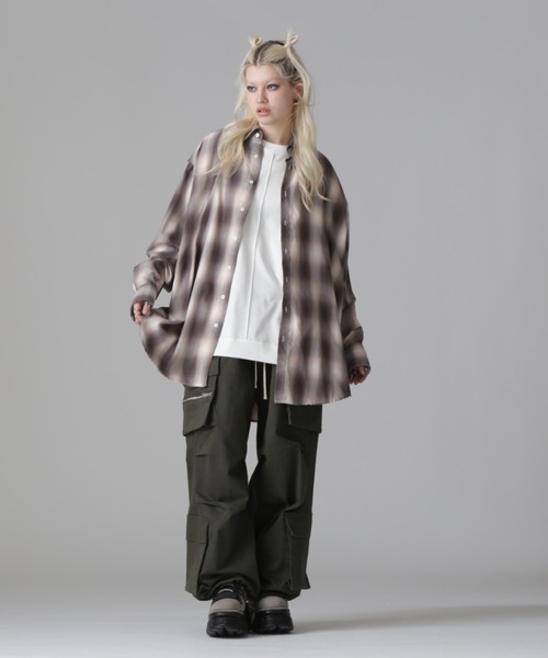 WHITELAND(ホワイトランド)の「WHITELAND/ホワイトランド/CHIFFON CHECK SHIRTS(シャツ/ブラウス・レディース・ピンク/ブルー/モスグリーン・F)」の16枚目の写真