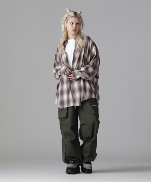 WHITELAND(ホワイトランド)の「WHITELAND/ホワイトランド/CHIFFON CHECK SHIRTS(シャツ/ブラウス・レディース・ピンク/ブルー/モスグリーン・F)」の18枚目の写真