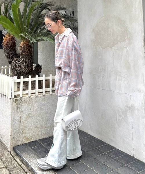 ブラウス シャツ WHITELAND/ホワイトランド/CHIFFON CHECK SHIRTS レディース メンズ WHITELAND シャツ WHITELAND/ホワイトランド/CHIFFON CHECK
