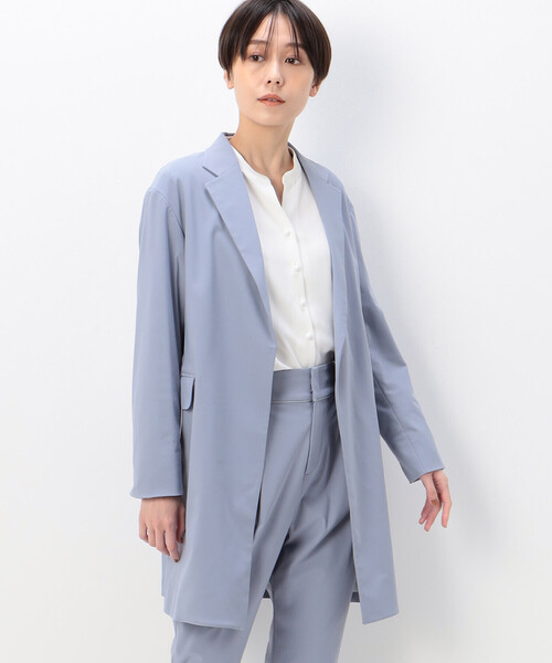 COMME CA(コムサ)の「メリルハイテンション コート(トレンチコート・レディース・ブルー・9号)」の1枚目の写真