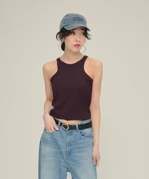 eL（エル）の「【eL】Short Seamless Cup Top/492725（タンクトップ・レディース・ホワイト/ブラウン/ブラック・FREE）」の3枚目の写真