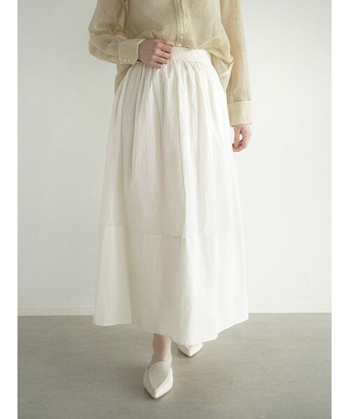 FIKA.(フィーカ)の「Cotton gathered skirt(スカート・レディース・アイボリー/ブラック・MEDIUM)」の10枚目の写真