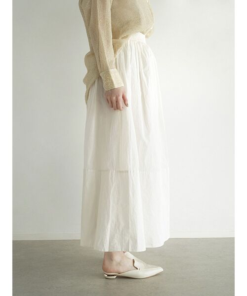 FIKA.(フィーカ)の「Cotton gathered skirt(スカート・レディース・アイボリー/ブラック・MEDIUM)」の11枚目の写真