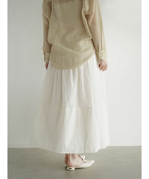 FIKA.(フィーカ)の「Cotton gathered skirt(スカート・レディース・アイボリー/ブラック・MEDIUM)」の12枚目の写真
