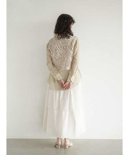 FIKA.(フィーカ)の「Cotton gathered skirt(スカート・レディース・アイボリー/ブラック・MEDIUM)」の15枚目の写真
