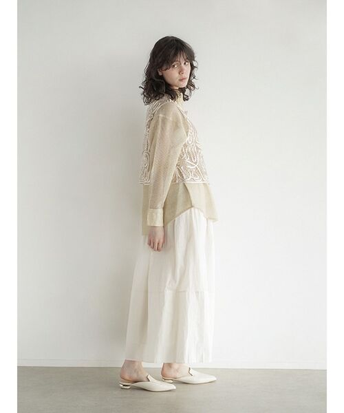 FIKA.(フィーカ)の「Cotton gathered skirt(スカート・レディース・アイボリー/ブラック・MEDIUM)」の16枚目の写真