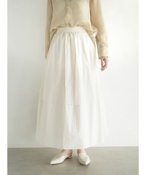 FIKA.(フィーカ)の「Cotton gathered skirt(スカート・レディース・アイボリー/ブラック・MEDIUM)」の1枚目の写真