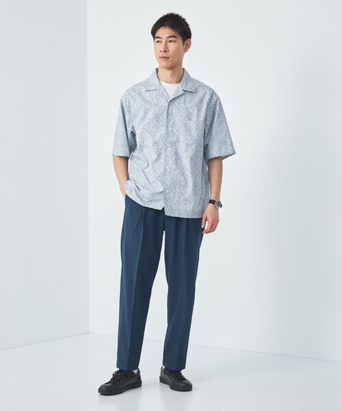green label relaxing(グリーンレーベルリラクシング)の「MULHOUSE オープンカラーシャツ(シャツ/ブラウス・メンズ・ブラック/コバルトブルー/ダークブラウン・XL/L/M/S)」の6枚目の写真