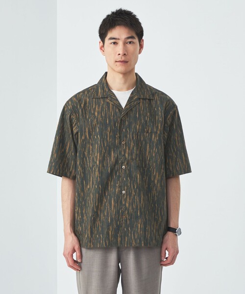 green label relaxing(グリーンレーベルリラクシング)の「MULHOUSE オープンカラーシャツ(シャツ/ブラウス・メンズ・ブラック/コバルトブルー/ダークブラウン・XL/L/M/S)」の5枚目の写真