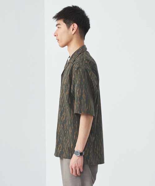 green label relaxing(グリーンレーベルリラクシング)の「MULHOUSE オープンカラーシャツ(シャツ/ブラウス・メンズ・ブラック/コバルトブルー/ダークブラウン・XL/L/M/S)」の4枚目の写真