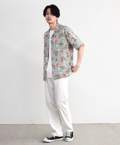 RATTLE TRAP(ラトルトラップ)の「ペイズリープリンオープンカラー半袖シャツ(シャツ/ブラウス・メンズ・ネイビー/サックスブルー・M/L)」の4枚目の写真