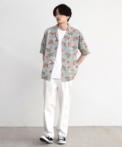 RATTLE TRAP(ラトルトラップ)の「ペイズリープリンオープンカラー半袖シャツ(シャツ/ブラウス・メンズ・ネイビー/サックスブルー・M/L)」の16枚目の写真