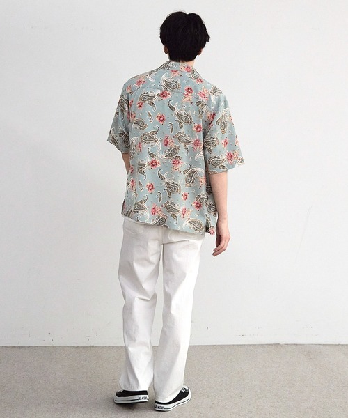 RATTLE TRAP(ラトルトラップ)の「ペイズリープリンオープンカラー半袖シャツ(シャツ/ブラウス・メンズ・ネイビー/サックスブルー・M/L)」の19枚目の写真
