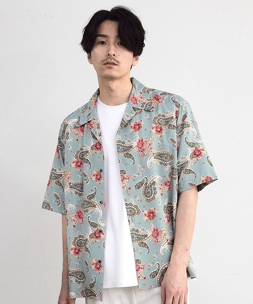 RATTLE TRAP(ラトルトラップ)の「ペイズリープリンオープンカラー半袖シャツ(シャツ/ブラウス・メンズ・ネイビー/サックスブルー・M/L)」の20枚目の写真