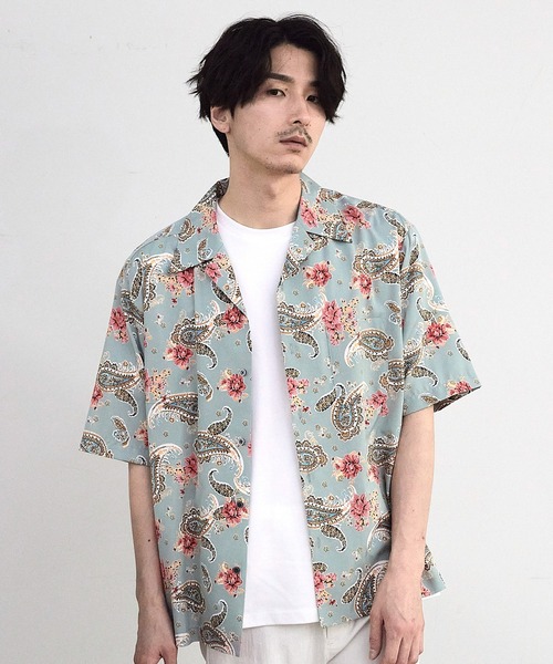 RATTLE TRAP(ラトルトラップ)の「ペイズリープリンオープンカラー半袖シャツ(シャツ/ブラウス・メンズ・ネイビー/サックスブルー・M/L)」の21枚目の写真