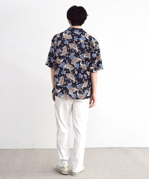 RATTLE TRAP(ラトルトラップ)の「ペイズリープリンオープンカラー半袖シャツ(シャツ/ブラウス・メンズ・ネイビー/サックスブルー・M/L)」の8枚目の写真