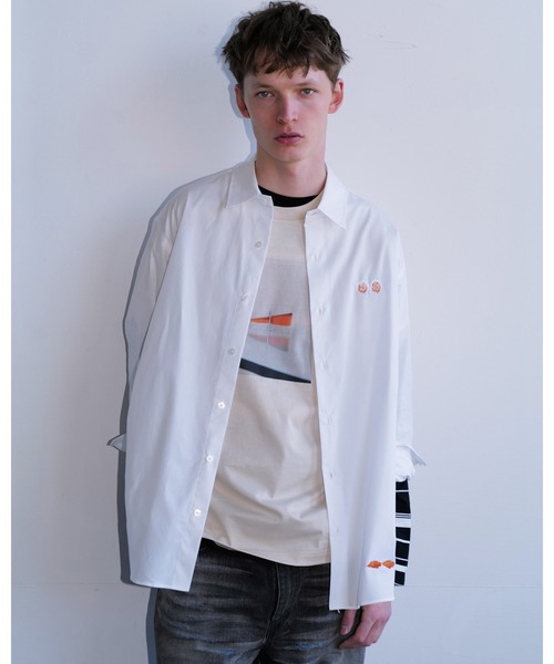 uniform experiment(ユニフォームエクスペリメント)の「TAKURO TAMAYAMA: SLIP OFF L/S SHIRT(シャツ/ブラウス・メンズ・ホワイト/ブラウン・1/2/4/3)」の9枚目の写真