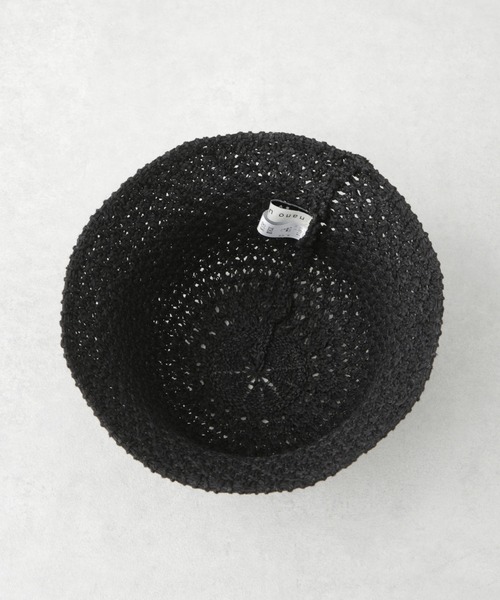 NANO universe（ナノユニバース）の「透かし編みサーモハット（ハット・レディース・ブラック/ベージュ・FREE）」の8枚目の写真