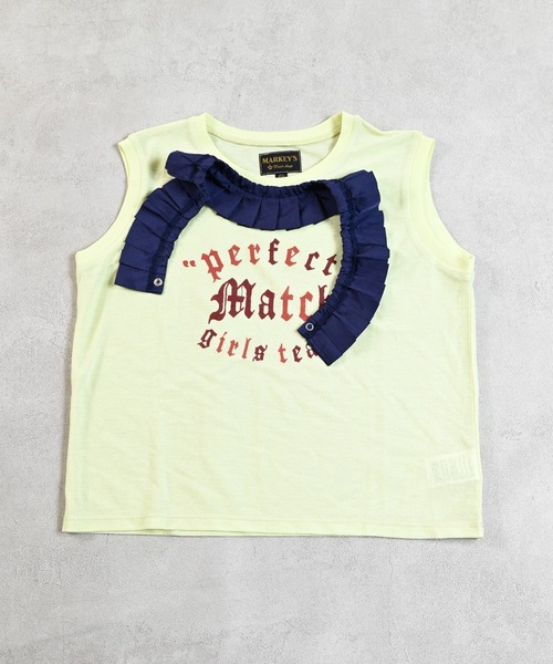 MARKEY'S（マーキーズ）の「梨地プリーツカラータンクトップ（タンクトップ・キッズ・オフホワイト/イエロー/チャコール・90/100/110/120/130/140/150）」の11枚目の写真