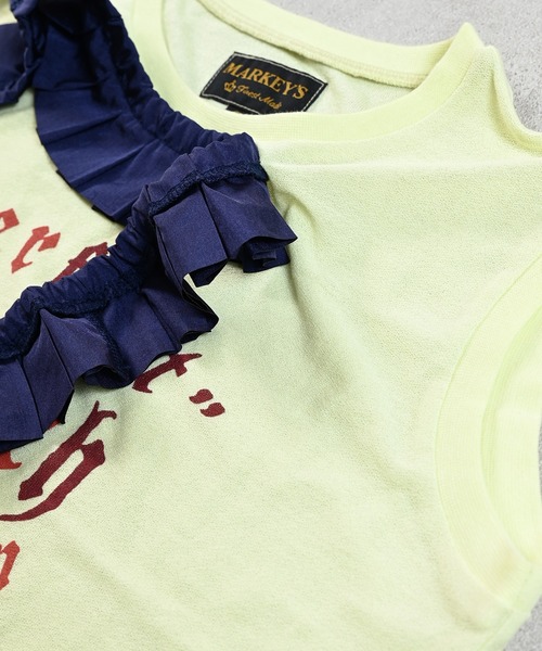 MARKEY'S（マーキーズ）の「梨地プリーツカラータンクトップ（タンクトップ・キッズ・オフホワイト/イエロー/チャコール・90/100/110/120/130/140/150）」の12枚目の写真