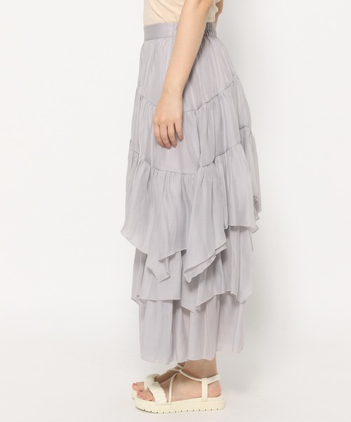 mysty woman（ミスティウーマン）の「アシメランダムギャザースカート 497382（スカート・レディース・アイボリー/ブラック/ブルー系その他・FREE）」の10枚目の写真