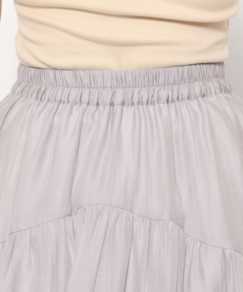 mysty woman（ミスティウーマン）の「アシメランダムギャザースカート 497382（スカート・レディース・アイボリー/ブラック/ブルー系その他・FREE）」の12枚目の写真