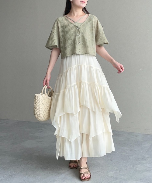 mysty woman（ミスティウーマン）の「アシメランダムギャザースカート 497382（スカート・レディース・アイボリー/ブラック/ブルー系その他・FREE）」の19枚目の写真