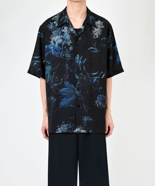 LAD MUSICIAN（ラッドミュージシャン）の「MONE HANA SHORT SLEEVE OPEN COLLAR SHIRT（シャツ/ブラウス・メンズ・グレー/ブルー/ローズ・42/44/46）」の7枚目の写真