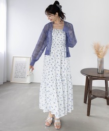 clear | 【低身長サイズ有】肩リボン花柄キャミワンピース[大人フェミニン スタイルアップ]≪2025SS新作≫(ワンピース)