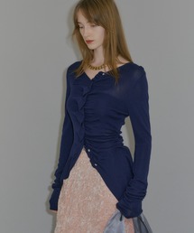 yae(G)Everyday slim fit frills cardigan/GufCXtBbgtJ[fBK(J[fBK/{)