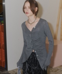 Everyday slim fit frills cardigan/エブリデイスリムフィットフリルカーディガン