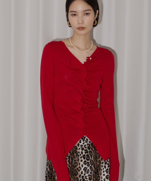 Everyday slim fit frills cardigan/エブリデイスリムフィットフリル