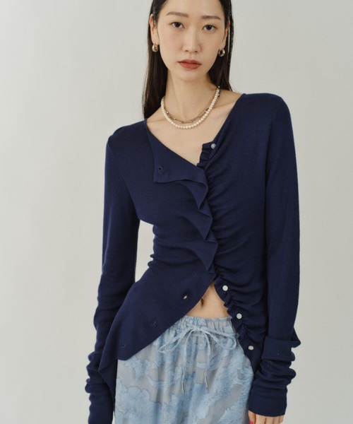 yae（ヤエ）の「Everyday slim fit frills cardigan/エブリデイスリム